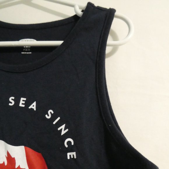 OLD NAVY small (6-7 years) navy graphic tank top Canada 2018 GUC - Picture 5 of 12